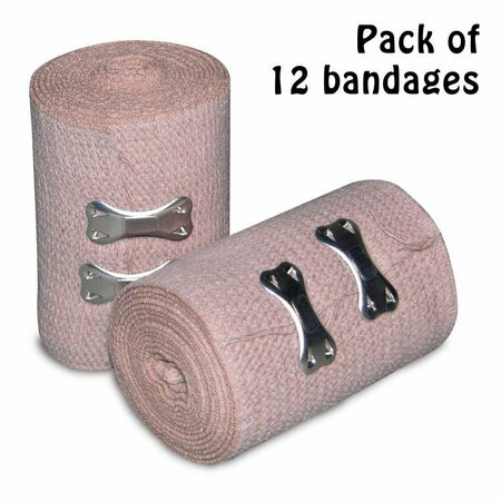 OASIS Elastic Bandages By The Dozen, 4 in. x 5 Yards Stretched, ACE-TYPE, 12PK REB4